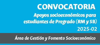 Convocatoria Apoyos socioeconómicos para estudiantes de Pregrado (RM y SB) 2025-2